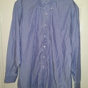 Eagle Shirtmakers 100% Cotton Regular Fit Striped Dress Shirt Men's sz 17-34/35.